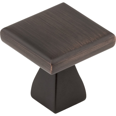 Elements 1" Overall Length Brushed Oil Rubbed Bronze Square Hadly Cabinet Knob 449DBAC